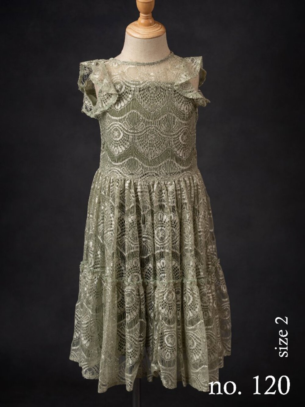 Joyfolie lace dress, green, size 2